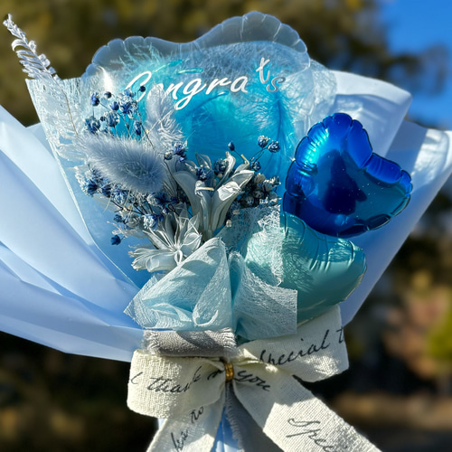 バルーンブーケ フェザーブルーミニブーケ 卒業式 発表会 誕生日・結婚
