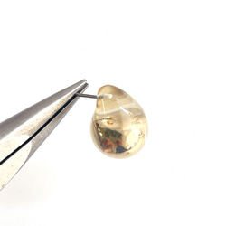 eje632 [1對] 透明、豐滿、蓬鬆的金色耳環，帶有醫用不銹鋼芯，夏季 第4張的照片