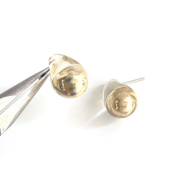 eje632 [1對] 透明、豐滿、蓬鬆的金色耳環，帶有醫用不銹鋼芯，夏季 第3張的照片