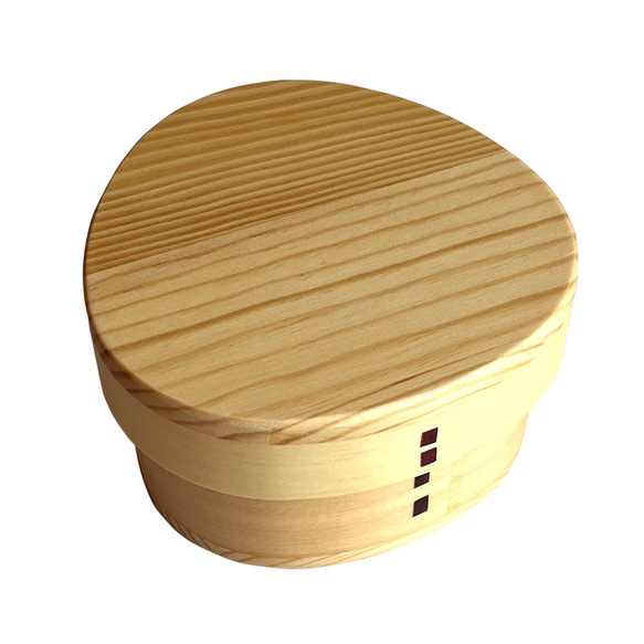 曲げわっぱ 木肌 弁当箱 ナチュラル おにぎり 650ml うるし まげわっぱ お弁当 ランチ 木製 かわいい 10枚目の画像