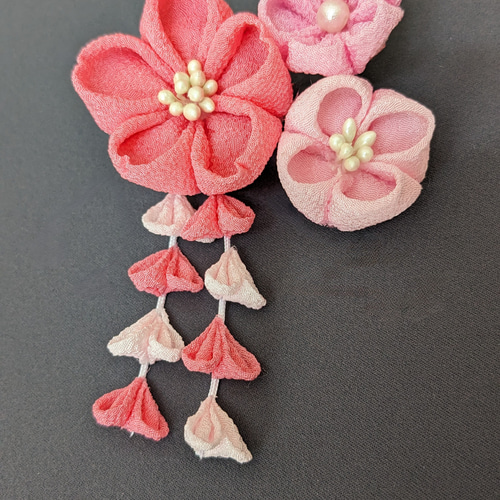 ♥A♡桜飾りー1**♡♥*ひな祭り飾り*♥*他つまみ細工**♡♥ 受注制作 つまみ細工 桜橘『雛人形飾り』 - 虹夢 | minne 国内