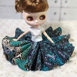 ✢Flare ✢ 720度たっぷりフレアスカートペイズリーパネル柄 ブライス