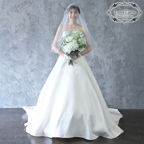 ロングベール【メロウビーズ】(フロントミディアム)VLM-17|花嫁 結婚式