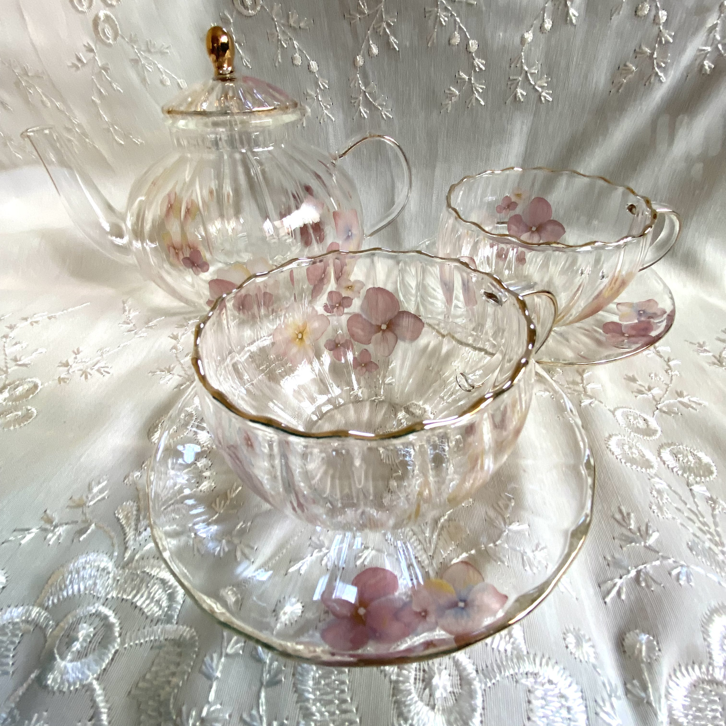 ムラノガラス ティーカップセット ムラノガラス ティーカップセット