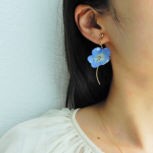 七色の雫煌めく✴︎そよ風ネモフィラ〜ピアス・イヤリング ネックレス