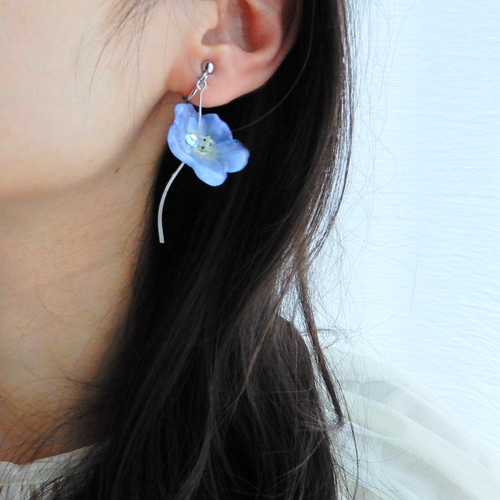 七色の雫煌めく✴︎そよ風ネモフィラ〜ピアス・イヤリング ネックレス