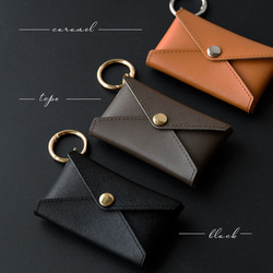 サフィアーノレザー カラビナ付きミニケース  本革  レザー 16枚目の画像