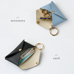 サフィアーノレザー カラビナ付きミニケース  本革  レザー 8枚目の画像