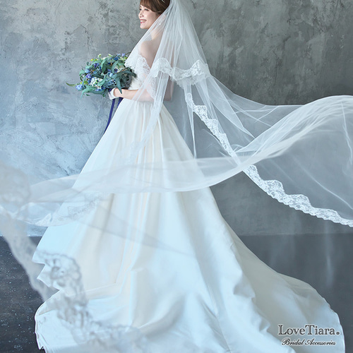 ロングウェディングベール　3m ホワイト レース 楽天市場】3*3mロングベール レース刺繍ベール フェイスベール