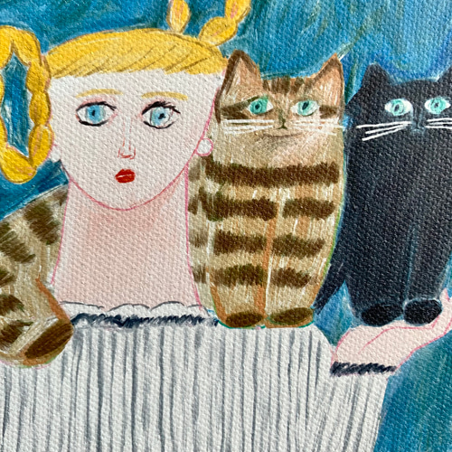 肩乗りねこ』キャンバス イラスト 猫 ねこ イラスト torico 通販