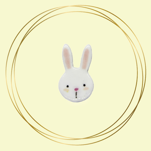 純銅板【うさぎ（顔）】七宝焼き《K72-032》 その他素材 Sippou Japan