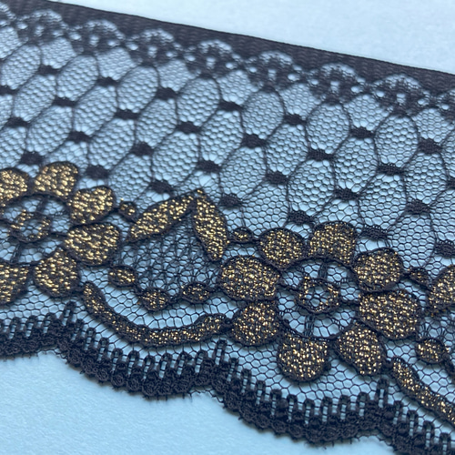 黒レース(金刺繍入り) ＠50cm/￥ #2500G レース Madame Emiko 通販