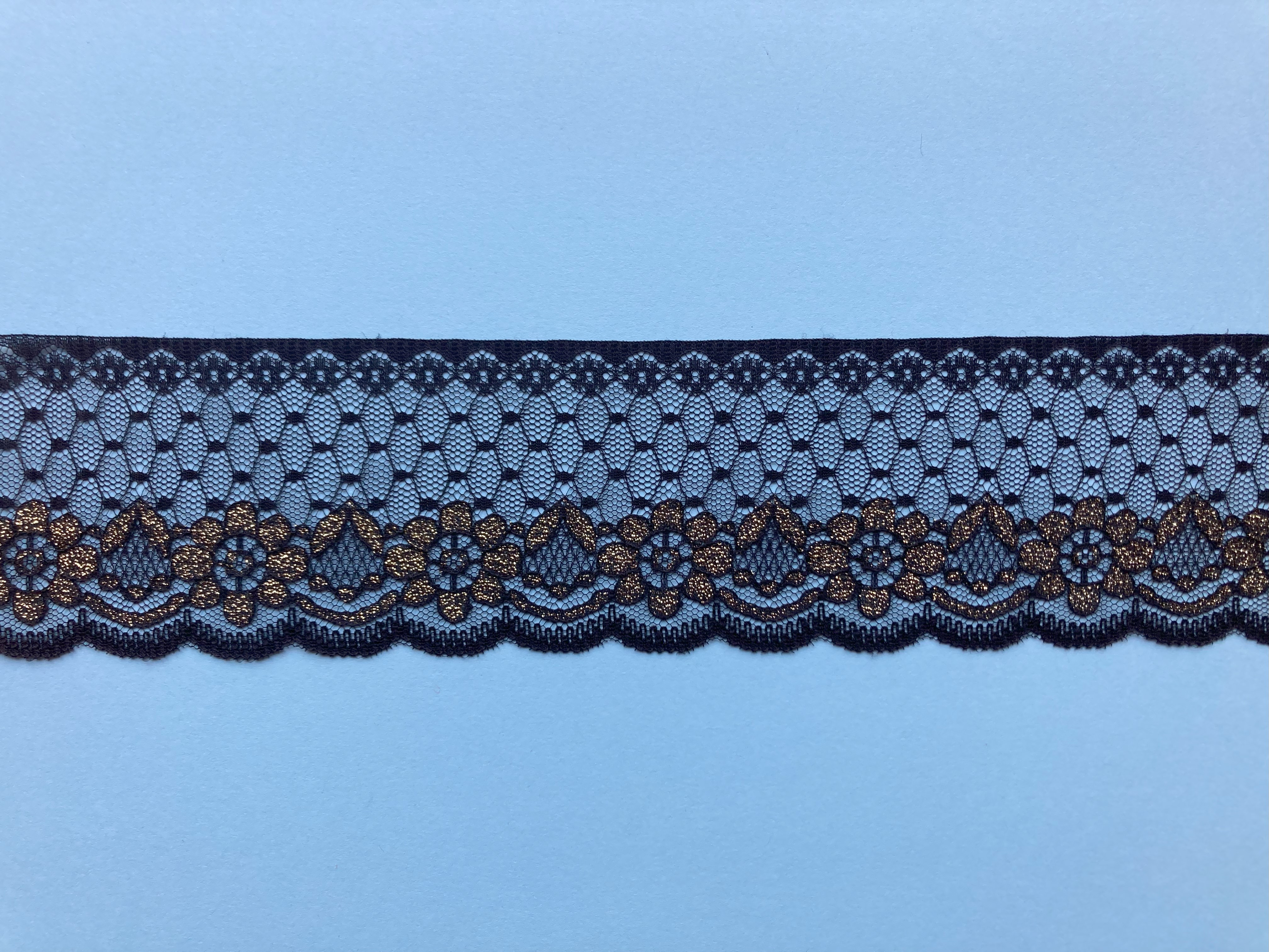 黒レース(金刺繍入り) ＠50cm/￥ #2500G レース Madame Emiko 通販