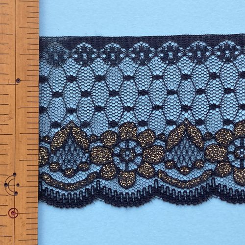 黒レース(金刺繍入り) ＠50cm/￥ #2500G レース Madame Emiko 通販