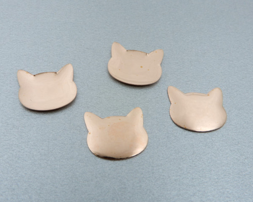 純銅板【ねこ（顔）】七宝焼き《K72-033》 その他素材 Sippou Japan