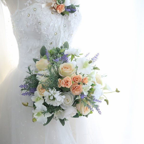 ラベンダー　スカビ　クラッチブーケ　フォトウェディング　394