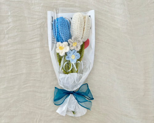 椿の花 あみぐるみ 花束 枯れない花 毛糸編み物 プレゼント 誕生