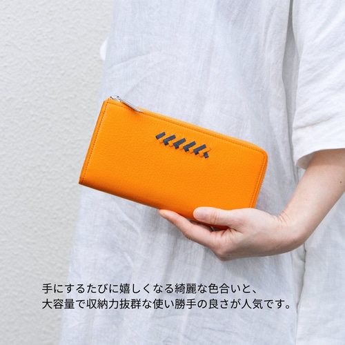 美品 A.D.M.J. 長財布 ネイビー グレージュ オレンジ グリーン 美品 A.D.M.J. 長財布 ネイビー グレージュ オレンジ グリーン