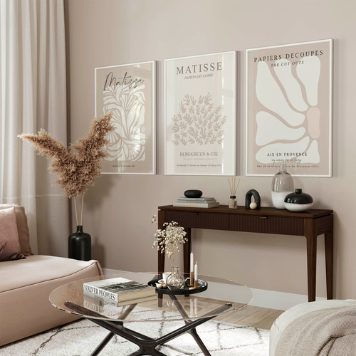 アートポスター マティス風 シンプルモダン 北欧風 切り絵 ベージュ