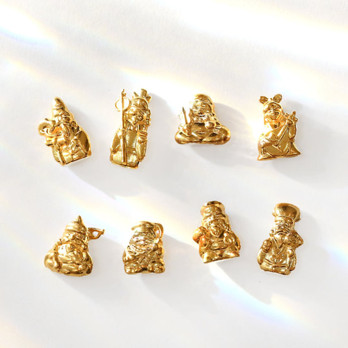 純金 『恵比寿天（えびすてん）・八福神』モチーフ 約1g お守り