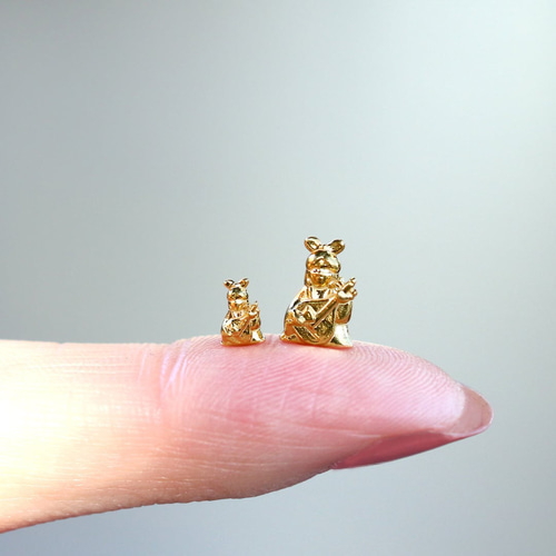 純金 『恵比寿天（えびすてん）・八福神』モチーフ 約1g お守り