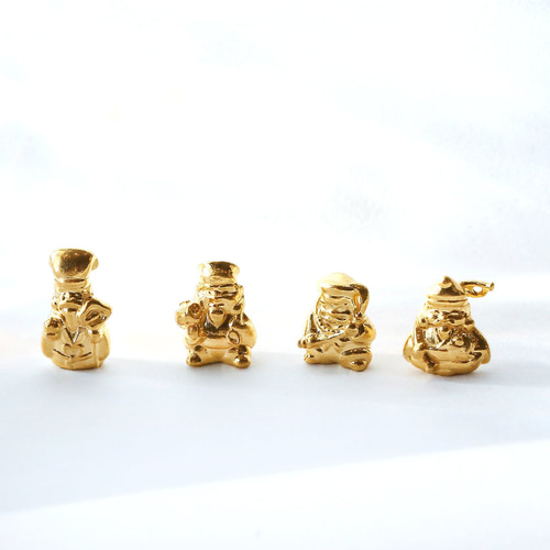 純金 『恵比寿天（えびすてん）・八福神』モチーフ 約1g お守り