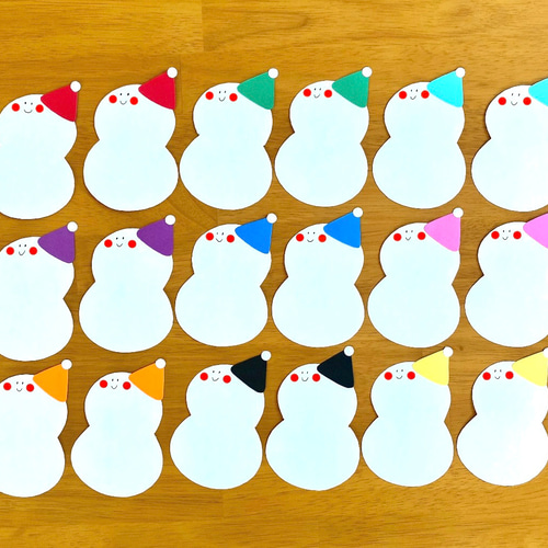 冬 雪だるま スノーマン メッセージカード サンキューカード