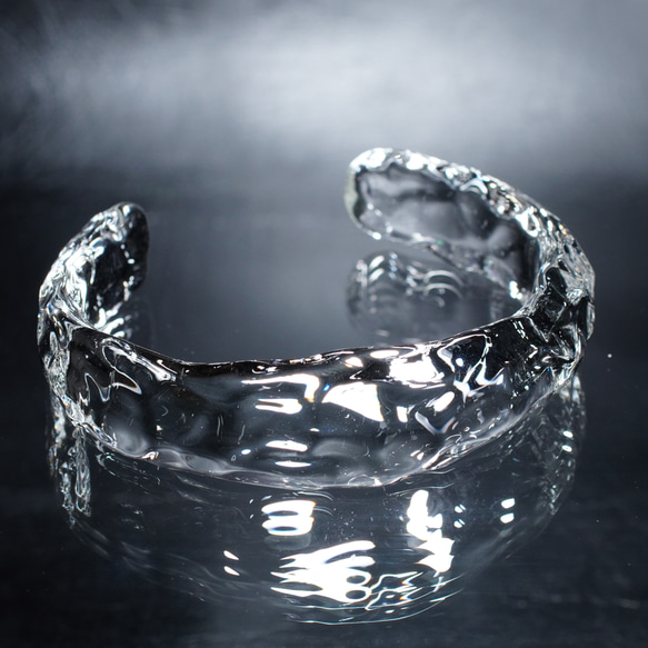 ガラスバングル Clear Glass Bangle 溶けない氷 氷のガラス ガラスの氷 Clear Glass Bangle 【YASUDA GLASS】 バングル・リスト