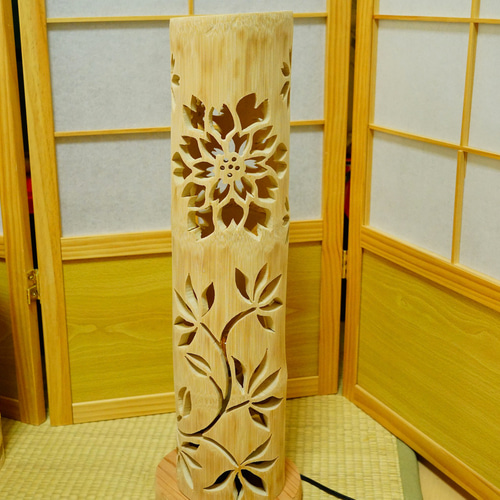 ◇全面彫・極太竹◇竹灯り・竹あかり・竹灯籠 ～～ 癒しの灯り ☆咲華 