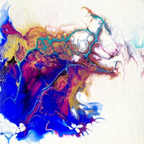 原画 Fluid Art 猫 アート パネル フルイドアート ポーリングアート