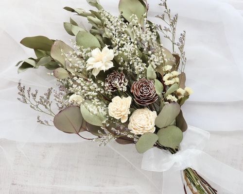 ドライフラワーウエディングブーケ　前撮り　インテリア　ウエディングブーケ New！】シックなウェディングブーケ フォトウェディング 前撮り ドライ