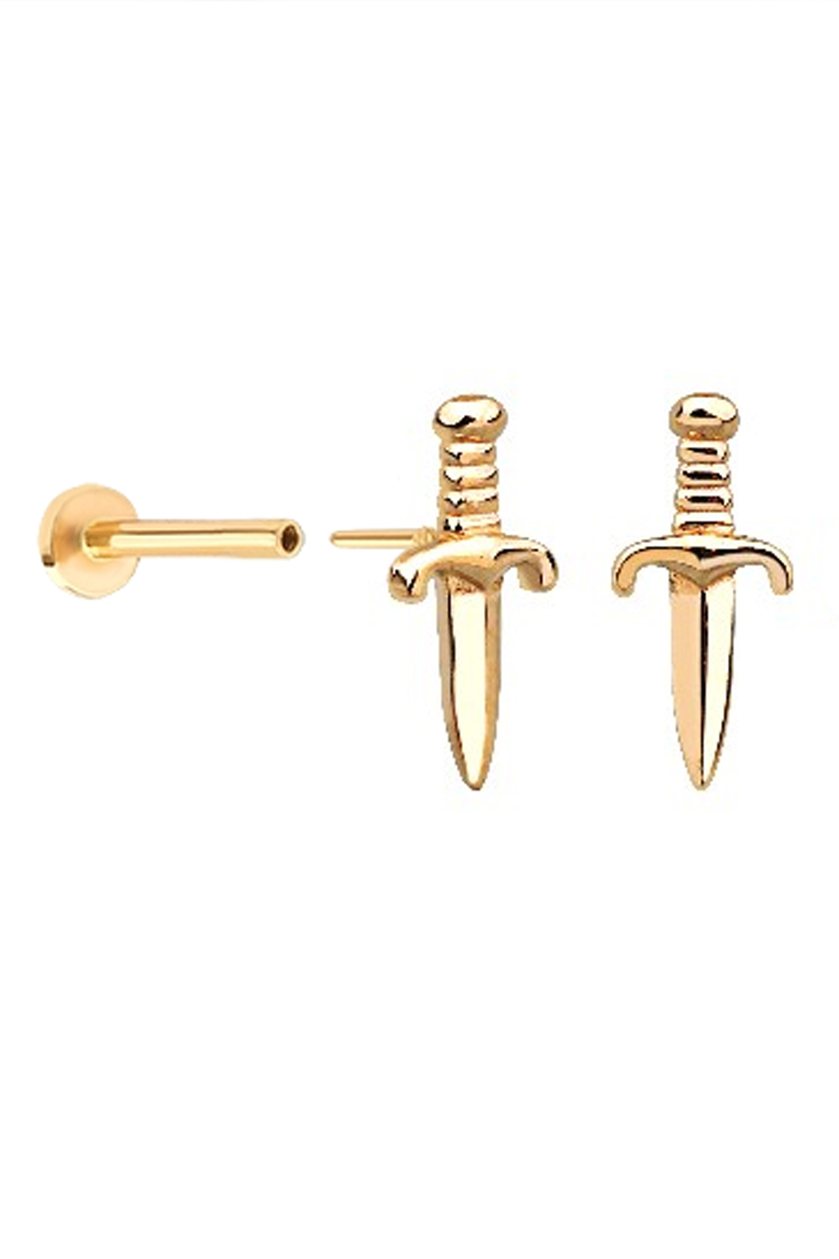 14K金 ゴールド 剣 ヘリックス 軟骨 アンチトラガス アウター インナーコンク イヤリング ピアス ラブレット