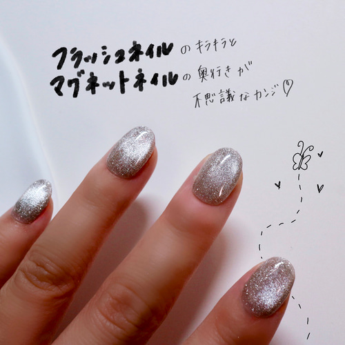 着画 再販ネイルチップ #57 普段使い 新作 シルバー 小爪 サイズ