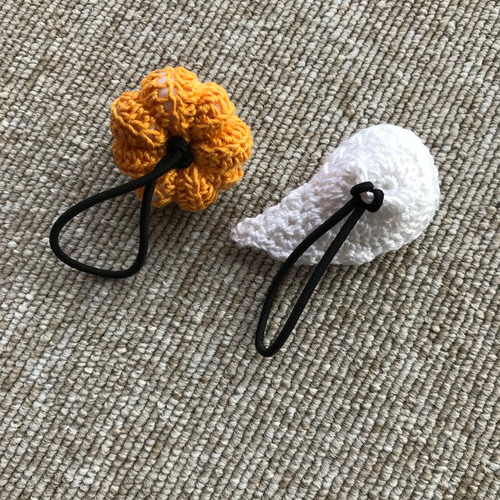 Z0080 かぎ編み ハロウィン ヘアゴム カボチャ お化け 2点セット