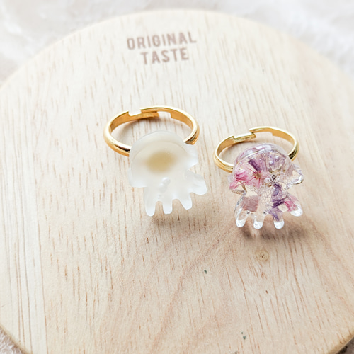 【みきぽん】クラゲイヤリング 片耳用 クラゲ mini 01 ピアス / イヤリング 」ガラス グッズ