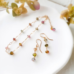 アメジストのローゼンジカービングピアス 天然石 14kgf イヤリングに