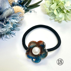 【1点1点もの】アルコールインクアート　花のヘアゴム 19枚目の画像