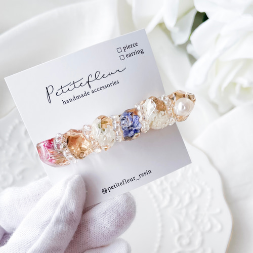 ヘアクリップ ヘアアクセサリー レジン ブランド 人気 花 ミニ