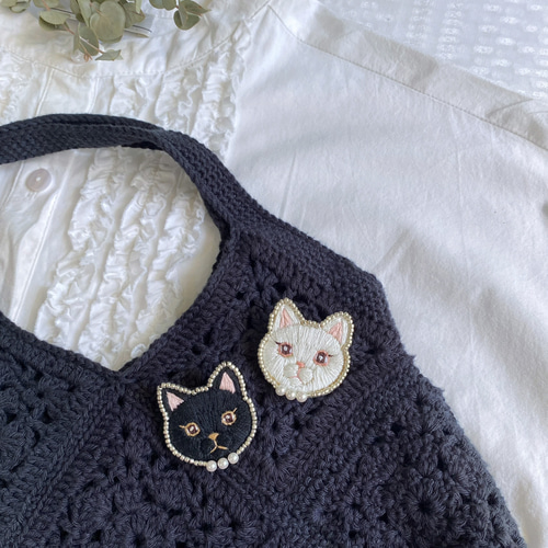 【豪華刺繍】ハンティングワークジャケット　猫アニマル柄　コーデュロイ　カントリー 猫犬デザイン刺繍 コーデュロイ トートバッグ 60×40cm | Jubilee