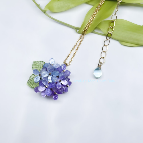 紫陽花のネックレス バイオレット×ブルー ネックレス・ペンダント