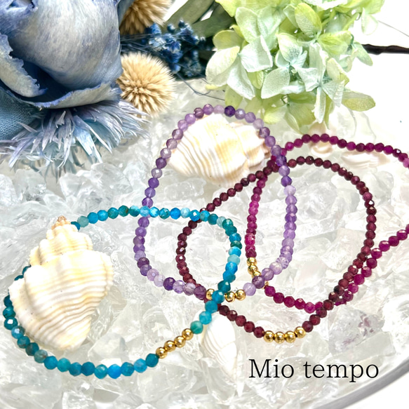 天然石ブレスレット【伸びるテグス使用】 ブレスレット mio-tempo 通販