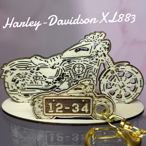 バイク ハーレーダビッドソン Harley-Davidson XL883 模型 木製 