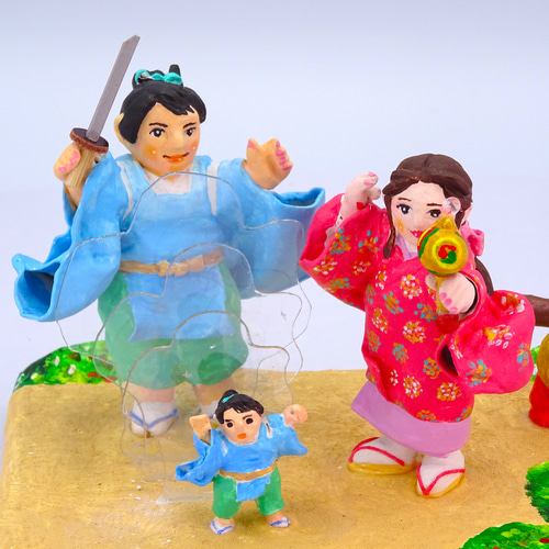 絵本から飛び出したシリーズ 粘土人形「一寸法師」その2 その他人形
