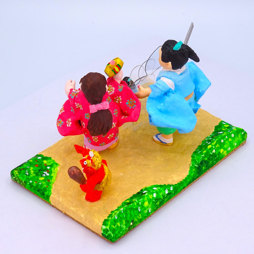 絵本から飛び出したシリーズ 粘土人形「一寸法師」その3 その他人形