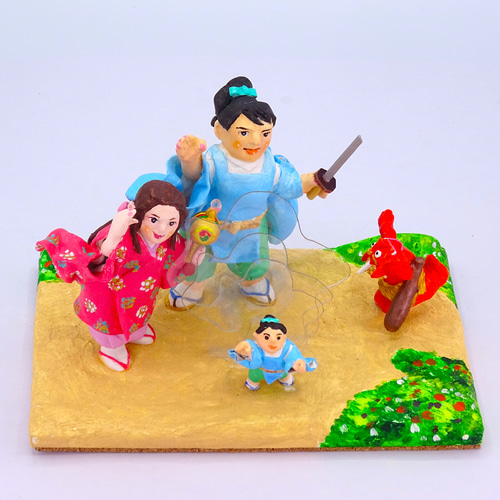 絵本から飛び出したシリーズ 粘土人形「一寸法師」その4 その他人形