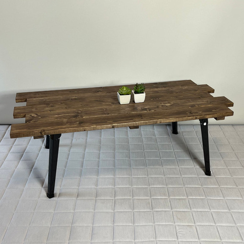 ズラシ/ウォルナット（ワックス仕上げ）】折りたたみ式ローテーブル