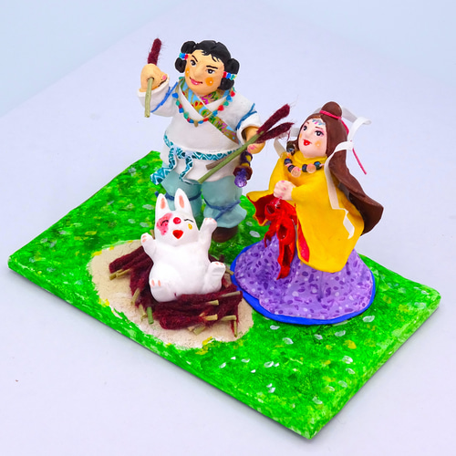 絵本から飛び出したシリーズ 粘土人形「因幡の白兎」その2 その他人形