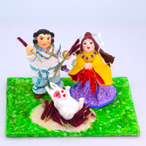 絵本から飛び出したシリーズ 粘土人形「因幡の白兎」その2 その他人形