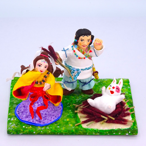 粘土人形 絵本から飛び出したシリーズ 粘土人形「因幡の白兎」その3 その他人形