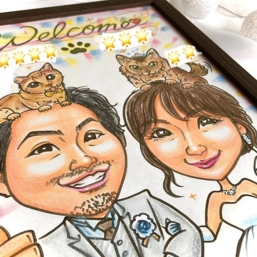 ウェルカムボード ウェルカムスペース フレームセット 似顔絵 イラスト